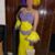 Ensemble jaune garniture violette